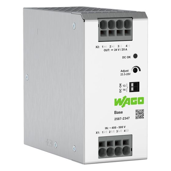 Wago Stromversorgung 2587-2347, 3-phasig 24V 20A 480W, 125x60x125mm