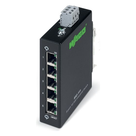 Wago Industrial-ECO-Switch 852-111, 5 Ports 100Base-TX, Stahlblech, schwarz