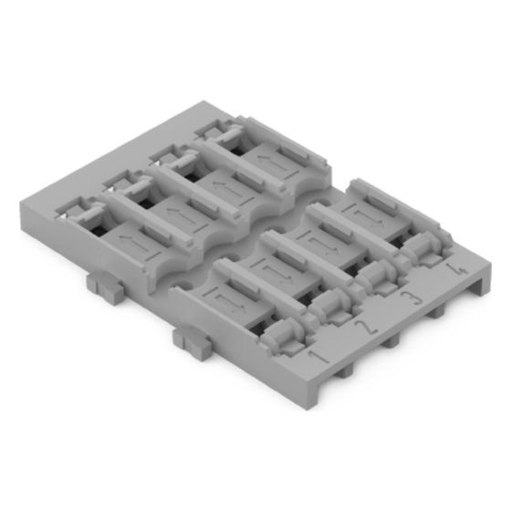 Wago Befestigungsadapter 221-2524, 4-fach, Schraubbefestigung, Polyamid, Grau
