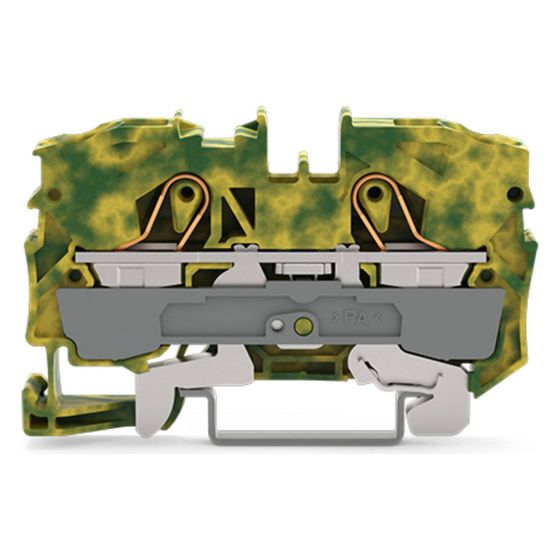 Wago 2-Leiter-Schutzleiterklemme TOPJOB S 2010-1207, 0,5-16mm2, 67,8x10x36,9mm, Thermoplast, Grün/Gelb
