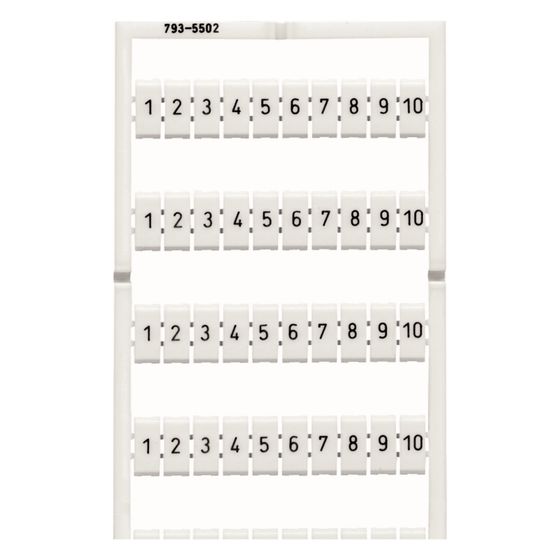 Wago WMB-Beschriftungskarte 793-5502, 5,2mm, 1-10, weiß