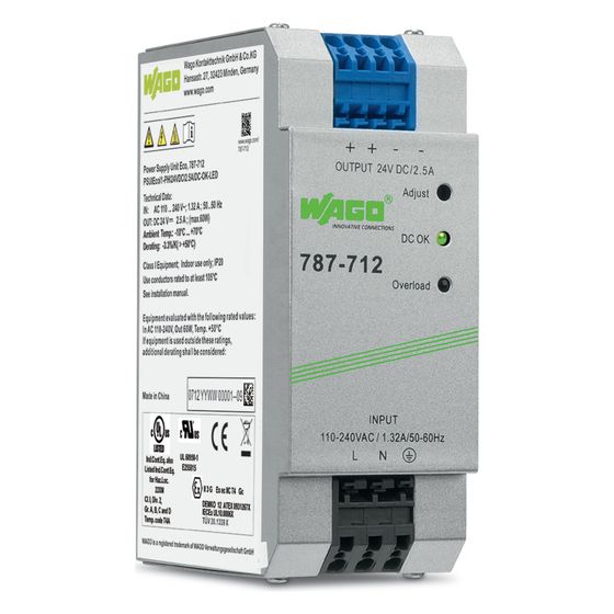 Wago Netzteil Epsitron EcoPower 24V 2,5A, 60W, 50x92x136mm, 787-712