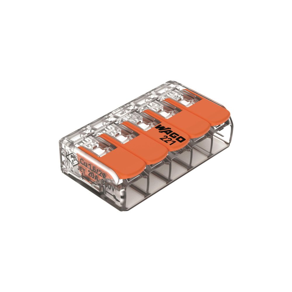 Wago COMPACT-Verbindungsklemme 221 221-415, 0,14-4mm2, Polycarbonat, Transparent/Orange, ... WAGO-221-415 4055143234658 (Abb. 9)