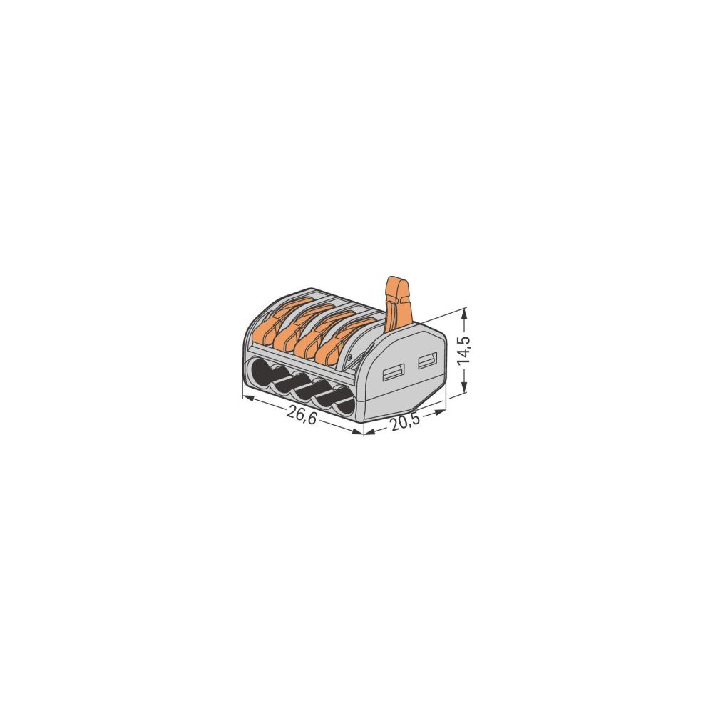 Wago Verbindungsklemme 222-415, 5-Leiter, 0,08-4mm2, 400V, 32A, Grau... WAGO-222-415 4044918464956 (Abb. 8)