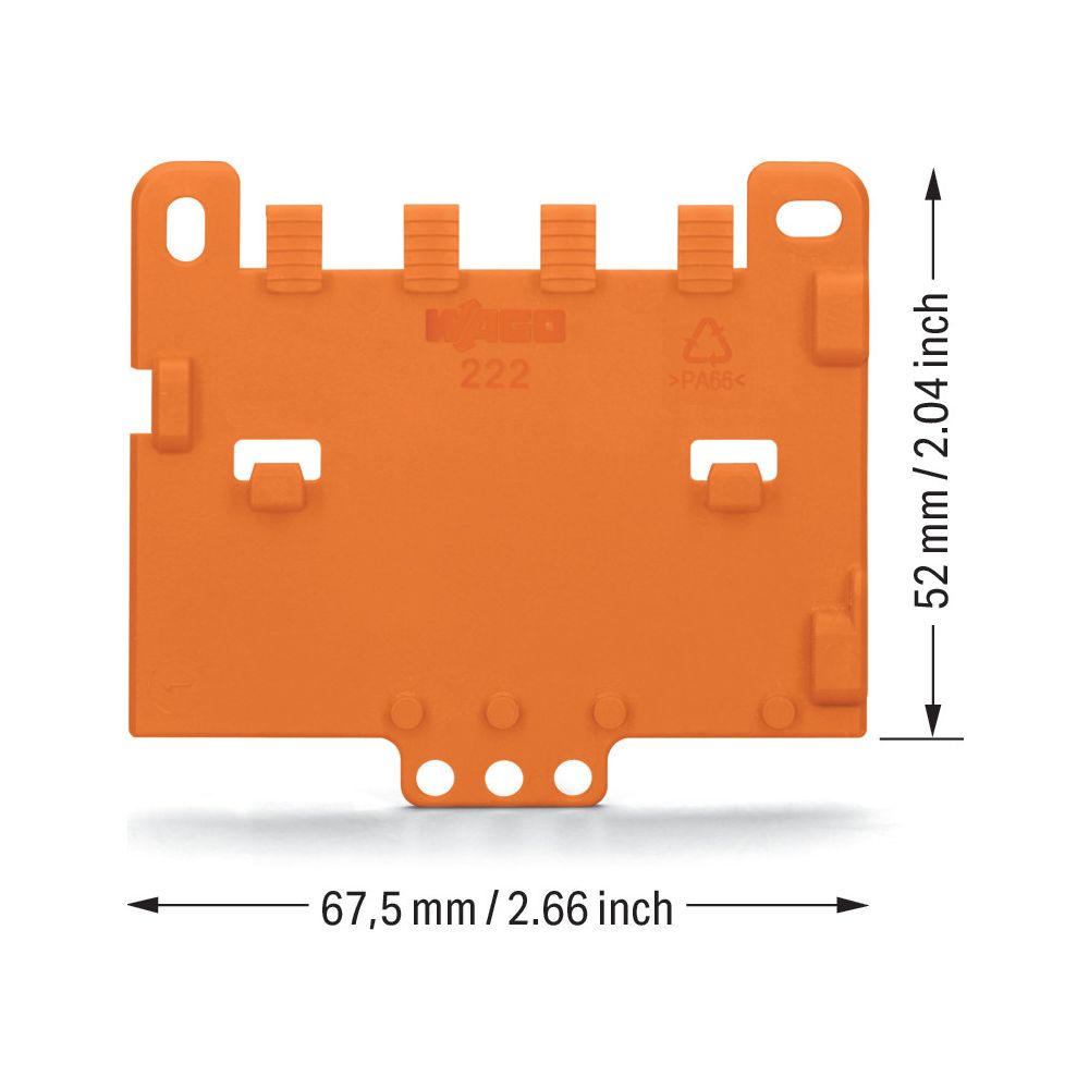 Wago Zugentlastungsplatte 222-505, für Befestigungsadapter Serie 221 oder 222, Orange... WAGO-222-505 4045454714789 (Abb. 7)