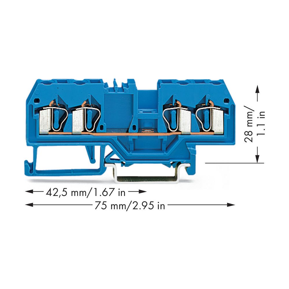 Wago 4-Leiter-Durchgangsklemme 280, 0,08-2,5 mm2, 800V, 20A, Blau, 280-834... WAGO-280-834 4044918311427 (Abb. 6)