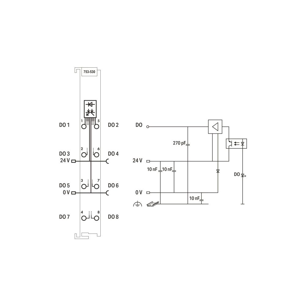 Wago Digitalausgangsmodul 753-530, 8 Kanäle, 24 V, 0,5 A, lichtgrau... WAGO-753-530 4045454686956 (Abb. 6)