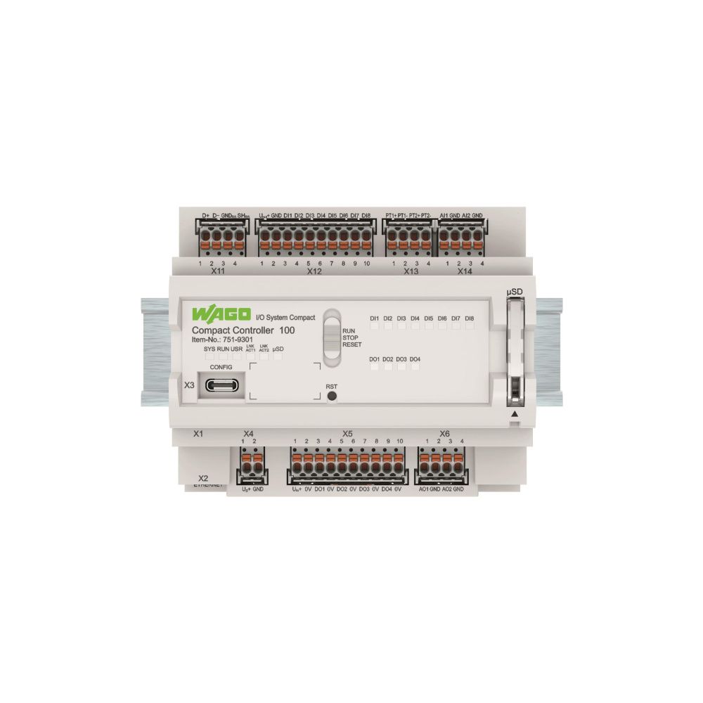 Wago Compact Controller 751-9301, 8DI 4DO 2AI 2AO 2NI1K/PT1K 1RS485 2xETHERNET, Polycarb... WAGO-751-9301 4066966192865 (Abb. 3)