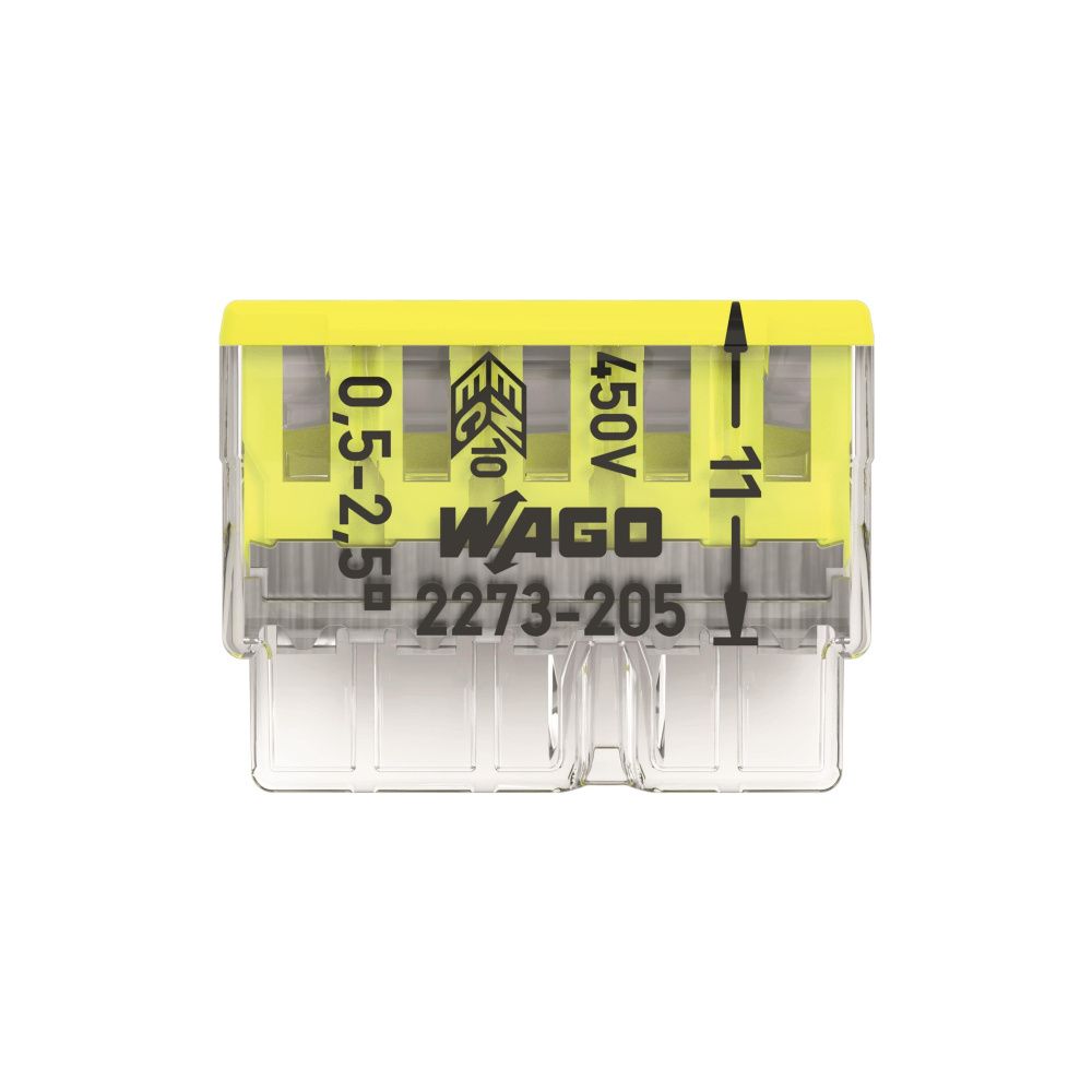 Wago COMPACT-Verbindungsdosenklemme 2273 2273-205, 5-Leiter 0,5-2,5mm2, Polycarbonat, G... WAGO-2273-205 4050821027874 (Abb. 11)