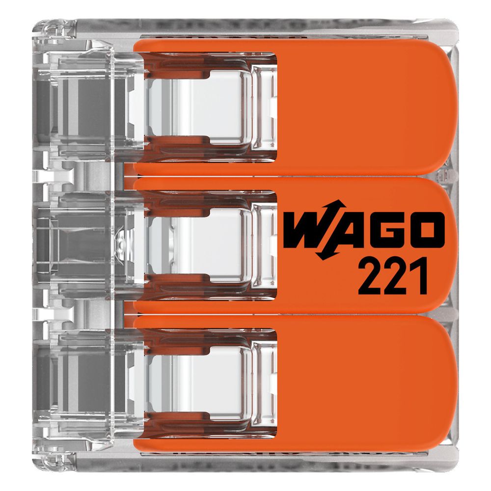 Wago Verbindungsklemme 221-413 COMPACT, 0,14-4mm2, Polycarbonat, Transparent/Orange... WAGO-221-413 4050821808442 (Abb. 20)
