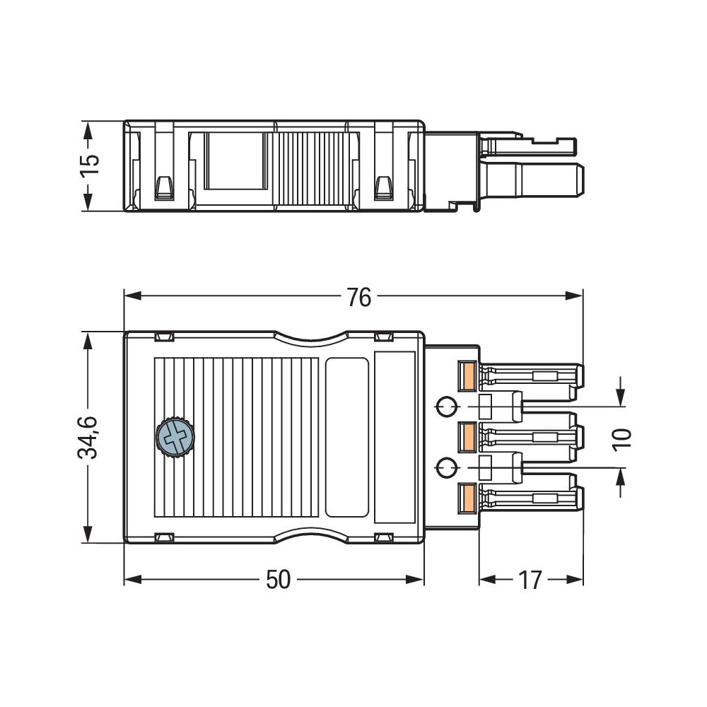 Wago Buchse WINSTA MIDI 770-103, 3-polig, 250V, 25A, Federzuganschluss, Schwarz... WAGO-770-103 4044918252096 (Abb. 6)