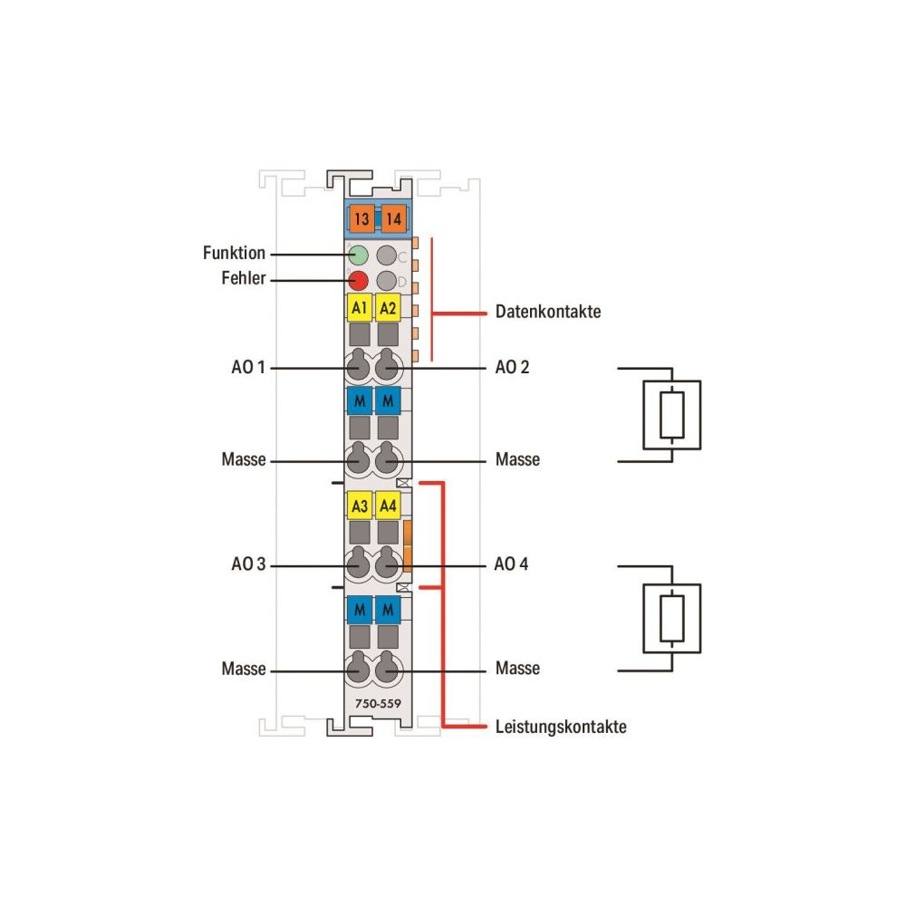 Wago Analogausgangsmodul 750-559, 4 Kanäle, 0-10V, 12 Bit, Polycarbonat/Polyamid 6.6, lic... WAGO-750-559 4045454490447 (Abb. 3)