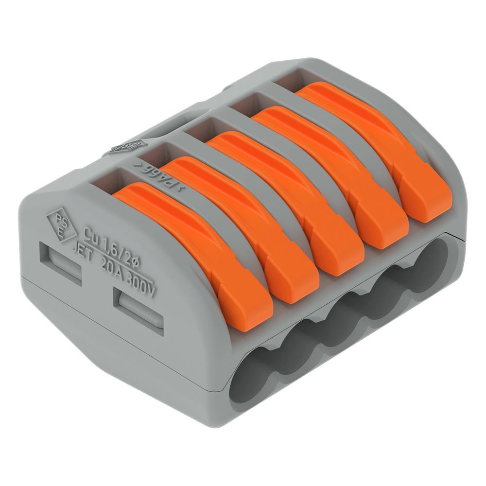 Wago Verbindungsklemme 222-415, 5-Leiter, 0,08-4mm2, 400V, 32A, Grau... WAGO-222-415 4044918464956 (Abb. 9)