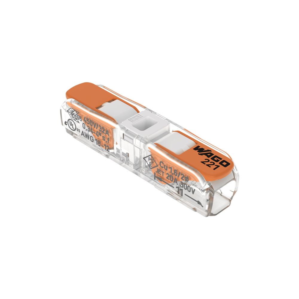 Wago Durchgangsverbinder 221 221-2401, 0,2-4mm2, 450V, 32A, Transparent/Orange... WAGO-221-2401 4066966120271 (Abb. 7)