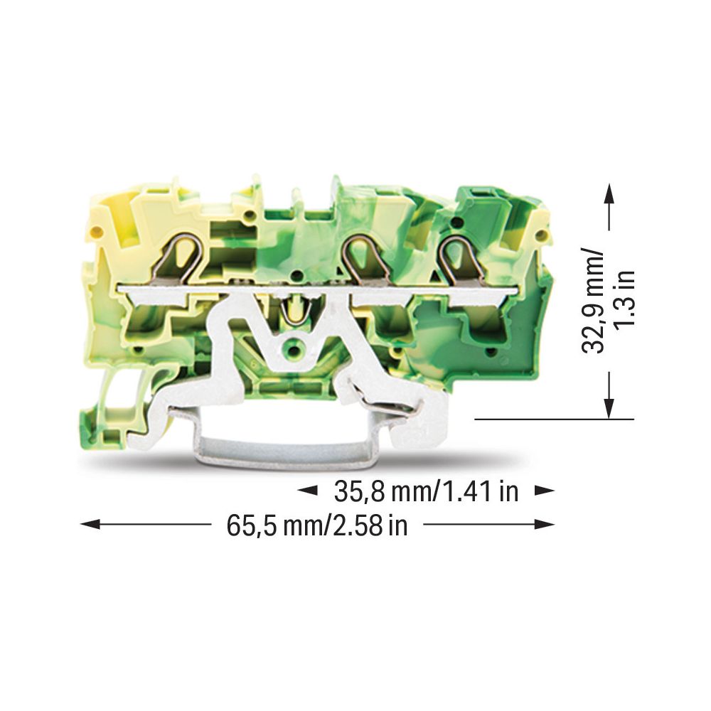 Wago Schutzleiterklemme TOPJOB S 2004-1307, 6,2mm Breite, Polyamid, Grün-Gelb... WAGO-2004-1307 4017332071604 (Abb. 3)