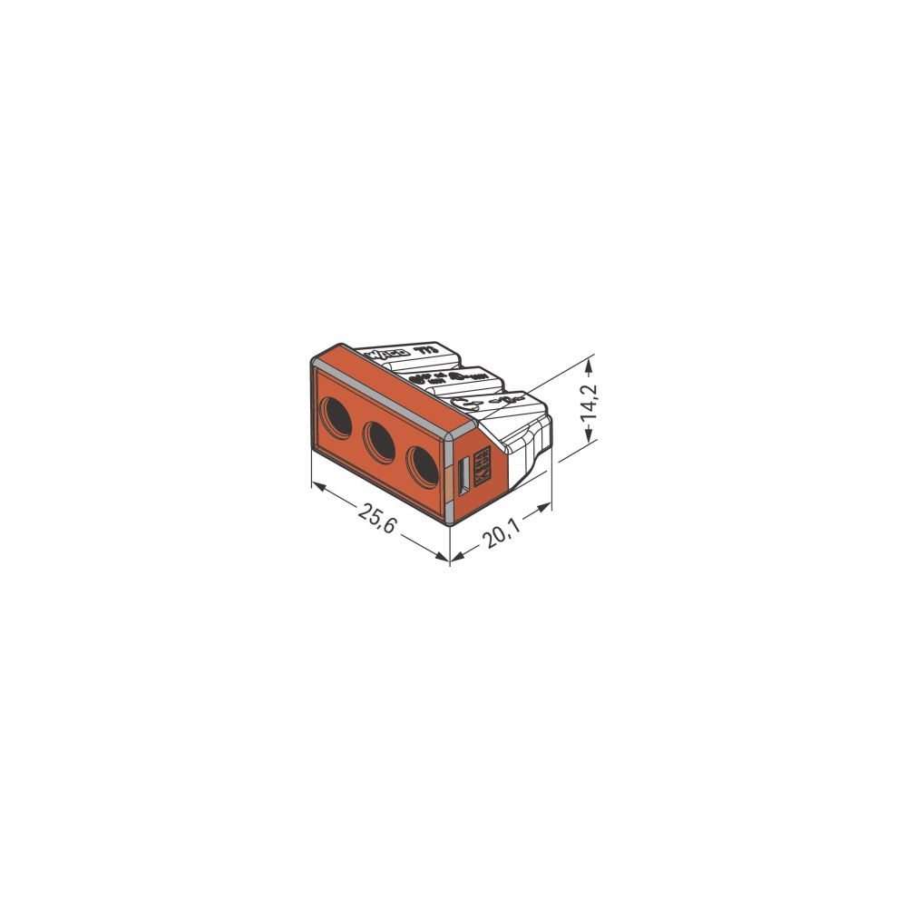 Wago Verbindungsdosenklemme 773 773-173, 2,5-6mm2 400V 41A, Polycarbonat, Transparent/Rot... WAGO-773-173 4050821215141 (Abb. 3)