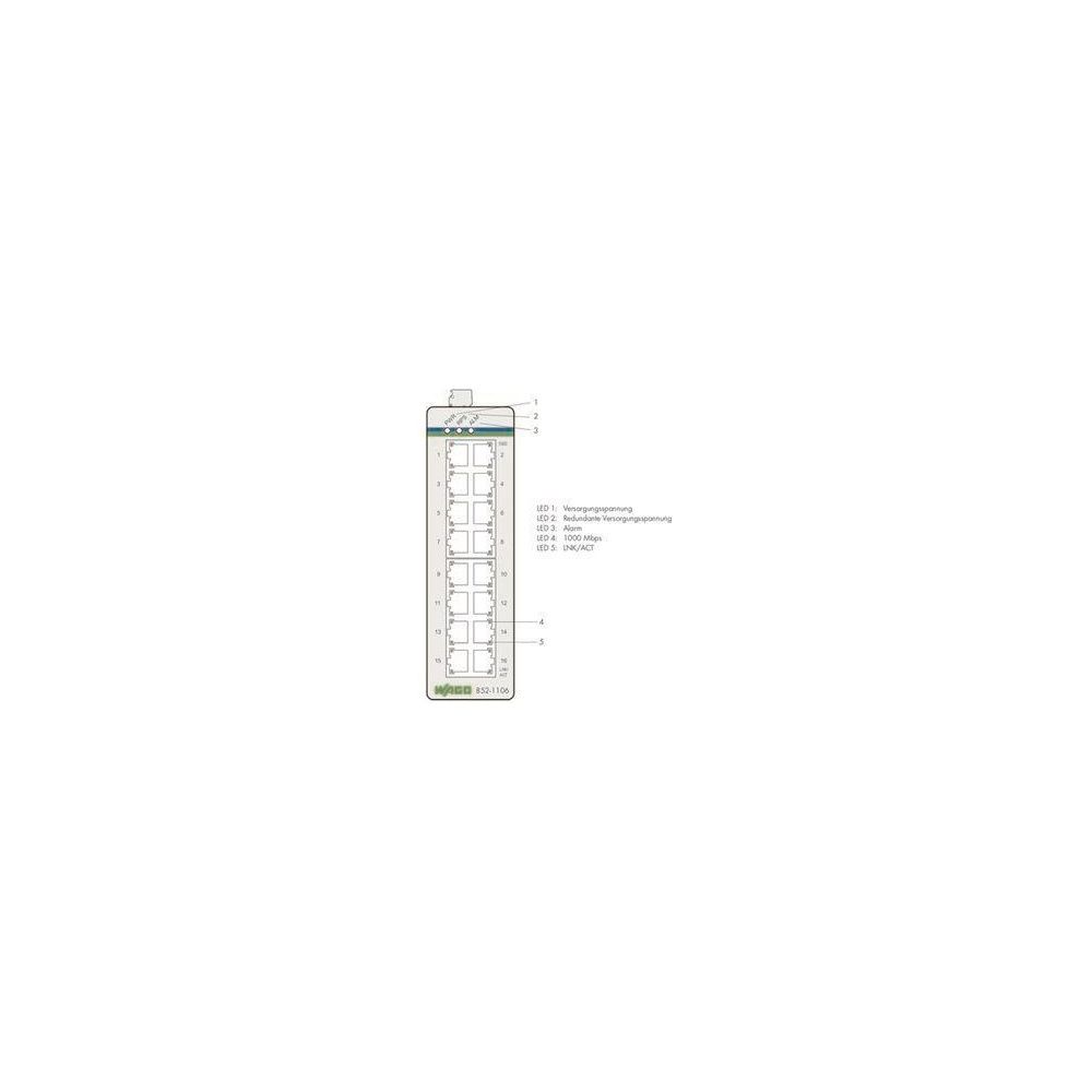 Wago Industrial-Switch 852-1106, 16 Ports 1000 Mbit/s, Aluminium, metallisch schwarz... WAGO-852-1106 4055143604659 (Abb. 8)
