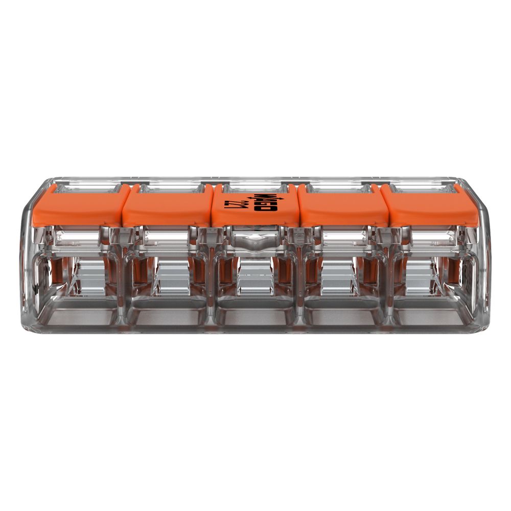Wago Verbindungsklemme 221-615 COMPACT 5-Leiter, 0,5-6mm2, Polycarbonat, Transparent/Ora... WAGO-221-615 4055143715478 (Abb. 11)