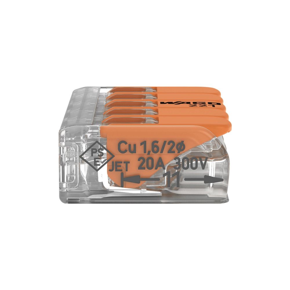 Wago COMPACT-Verbindungsklemme 221 221-415, 0,14-4mm2, Polycarbonat, Transparent/Orange,... WAGO-221-415 4055143234658 (Abb. 11)