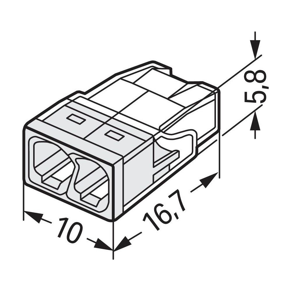 Wago Verbindungsdosenklemme 2273 2273-202, 0,5-2,5mm2, Polycarbonat, Transparent/Weiß... WAGO-2273-202 4050821027843 (Abb. 17)
