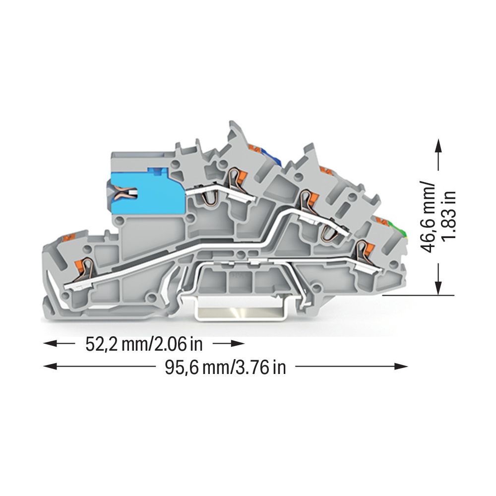 Wago Installationsetagenklemme 2203 2203-7641, 250V 29A 0,25-4mm2, Polyamid, Grau... WAGO-2203-7641 4066966121926 (Abb. 6)