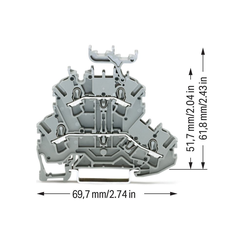 Wago Doppelstockklemme TOPJOB S 2002-2231, 5,2mm, 500V, 24A, grau... WAGO-2002-2231 4044918965316 (Abb. 4)