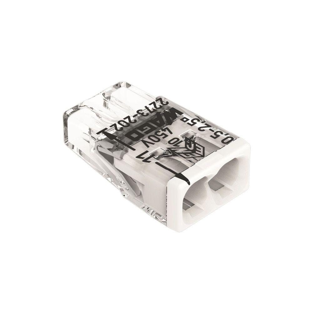 Wago Verbindungsdosenklemme 2273 2273-202, 0,5-2,5mm2, Polycarbonat, Transparent/Weiß... WAGO-2273-202 4050821027843 (Abb. 9)