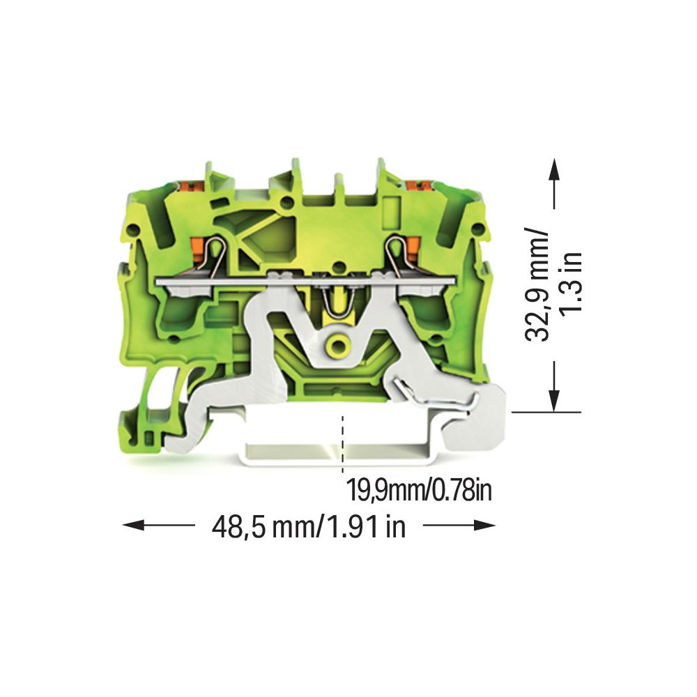 Wago 2-Leiter-Schutzleiterklemme TOPJOB S 2202-1207, 0,25-4mm2, Thermoplast, Grün/Gelb... WAGO-2202-1207 4055143848541 (Abb. 10)