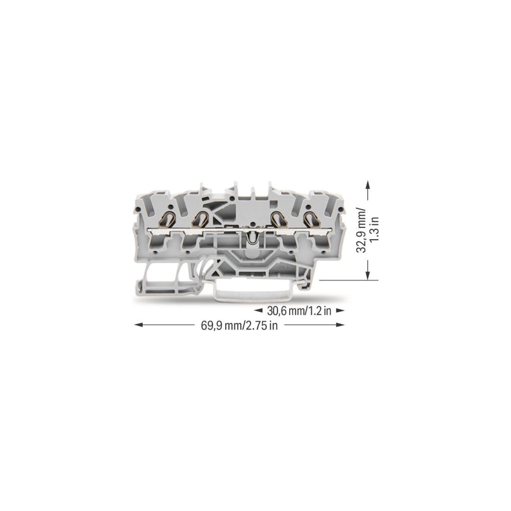 Wago 4-Leiter-Durchgangsklemme TOPJOB S 2002-1401, 2,5mm2, 800V, 24A, Grau... WAGO-2002-1401 4017332999281 (Abb. 6)