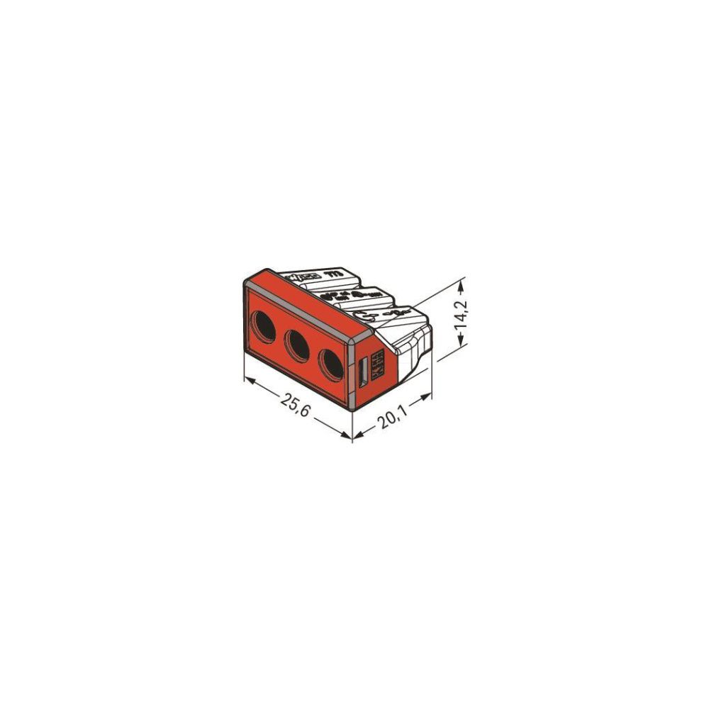 Wago Verbindungsdosenklemme 773 773-173, 2,5-6mm2 400V 41A, Polycarbonat, Transparent/Rot... WAGO-773-173 4050821215141 (Abb. 5)