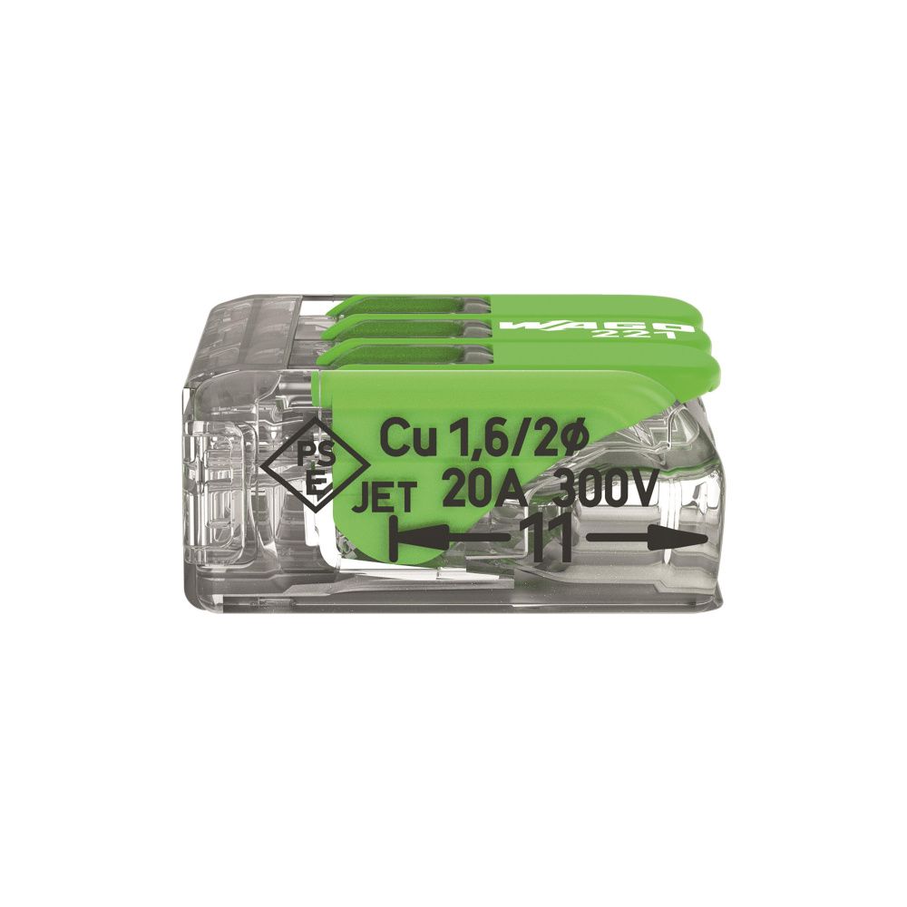 Wago Verbindungsklemme 221 221-423, 0,2-4mm2, Transparent/Grün... WAGO-221-423 4066966345438 (Abb. 6)