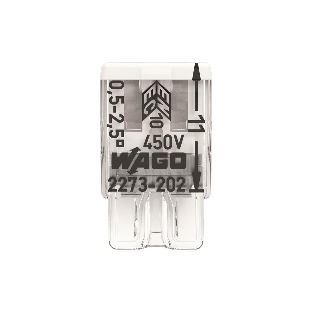 Wago Verbindungsdosenklemme 2273 2273-202, 0,5-2,5mm2, Polycarbonat, Transparent/Weiß... WAGO-2273-202 4050821027843 (Abb. 8)