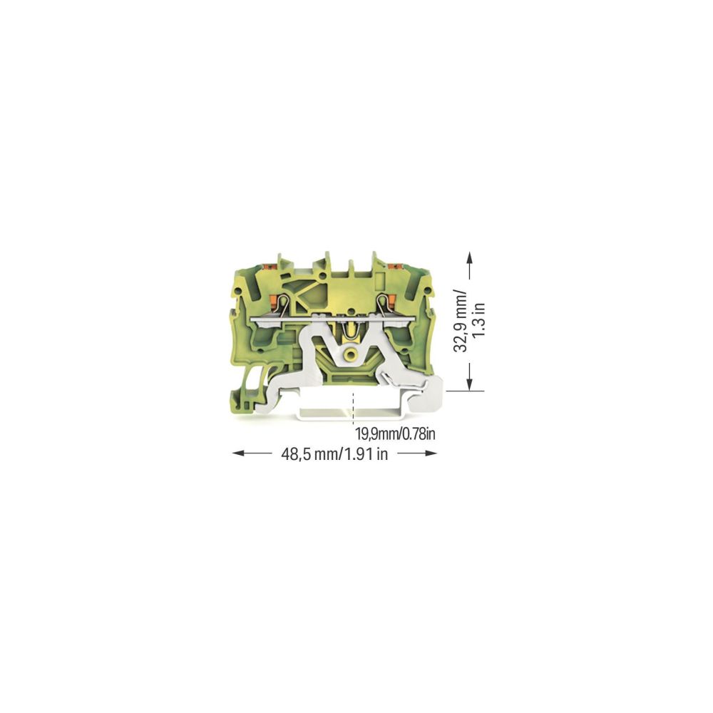 Wago 2-Leiter-Schutzleiterklemme TOPJOB S 2202-1207, 0,25-4mm2, Thermoplast, Grün/Gelb... WAGO-2202-1207 4055143848541 (Abb. 7)