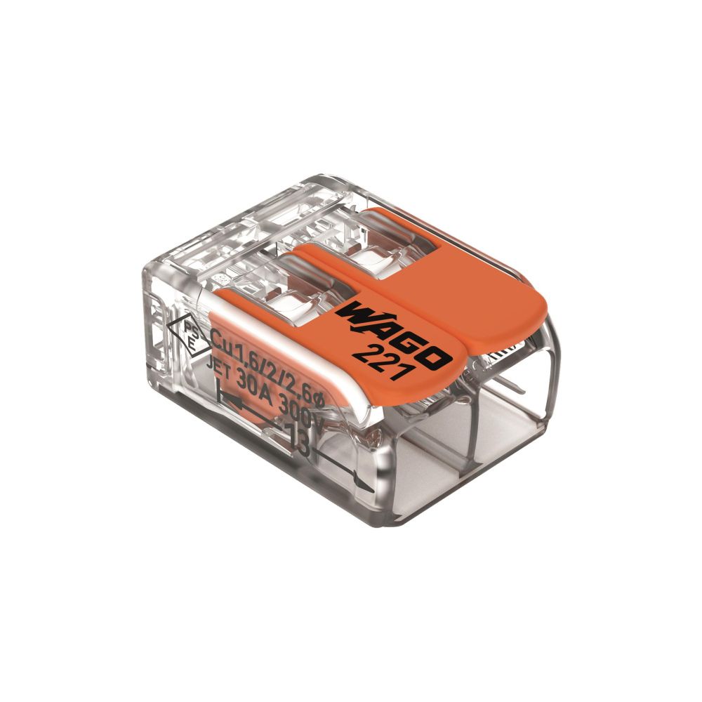 Wago Verbindungsklemme 221 221-612, 0,5-6mm2, Polycarbonat, Transparent/Orange... WAGO-221-612 4055143704168 (Abb. 3)