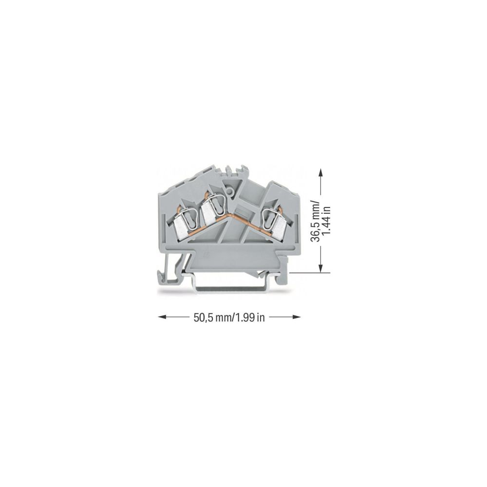 Wago 3-Leiter-Durchgangsklemme 280-641, 2,5mm2, Thermoplast, Grau... WAGO-280-641 4044918325806 (Abb. 3)