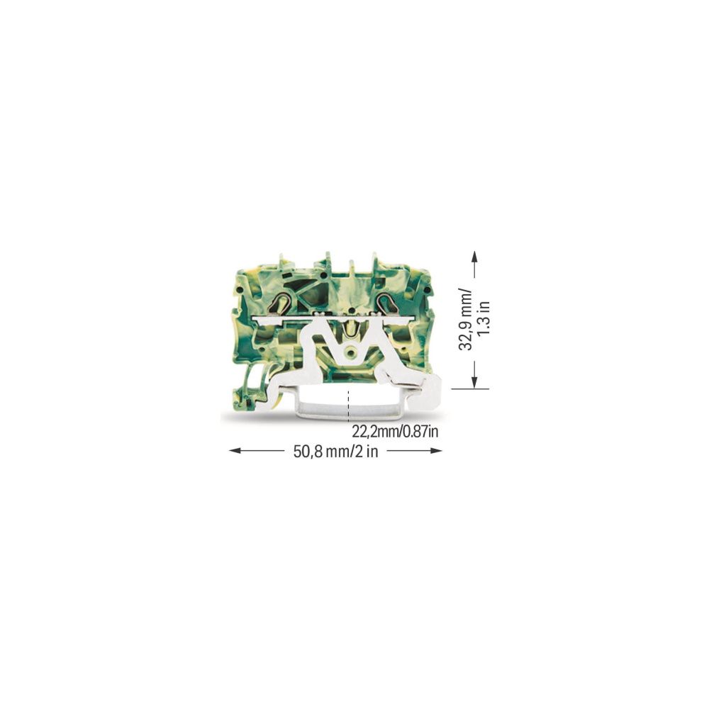 Wago Schutzleiterklemme TOPJOB S 2002, 2,5mm2, 5,2x50,8x32,9mm, Polyamid, Grün/Gelb... WAGO-2002-1207 4017332999212 (Abb. 6)