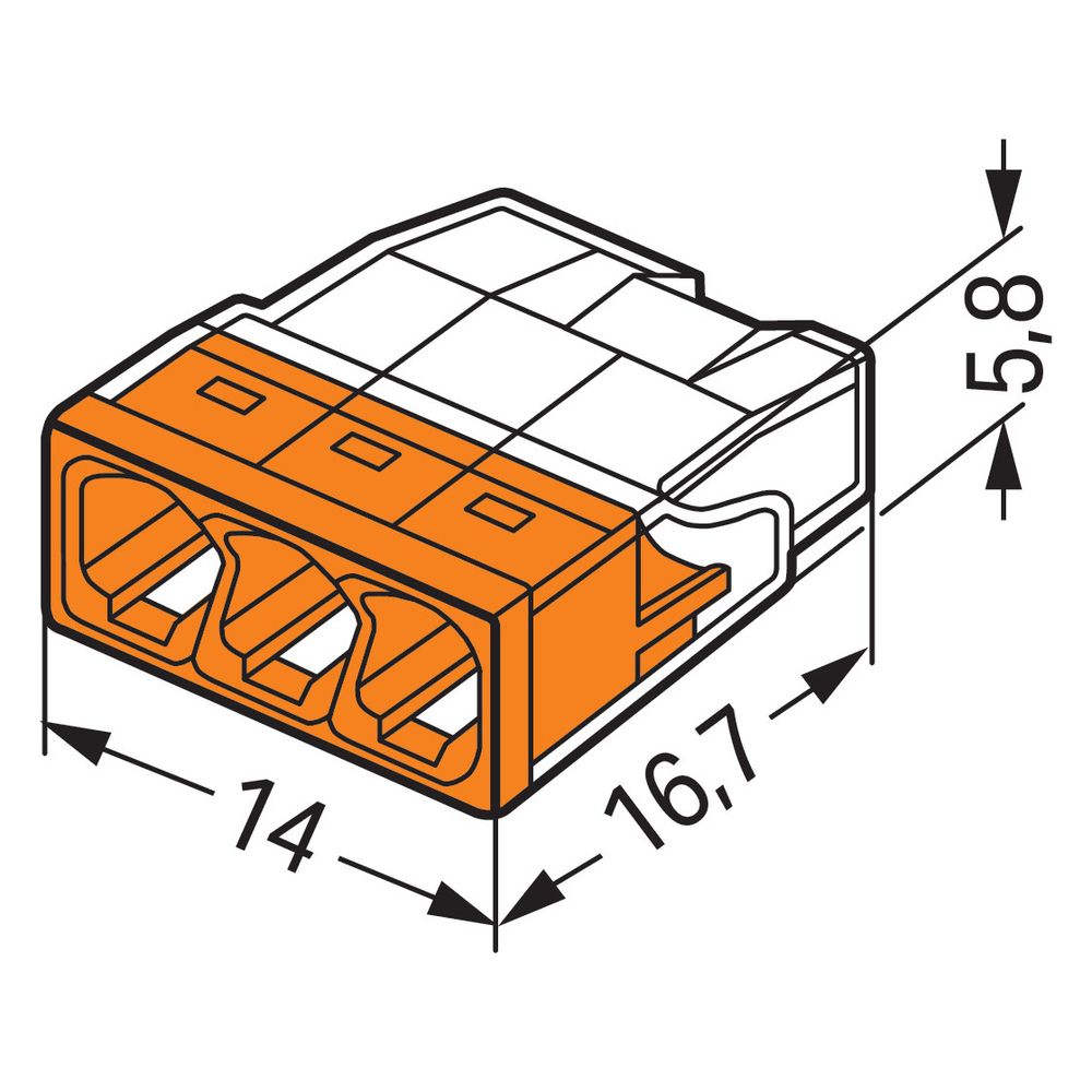 Wago COMPACT-Verbindungsdosenklemme 2273-203, 3-Leiter 0,5-2,5mm2, Polycarbonat, Transp... WAGO-2273-203 4050821027850 (Abb. 18)