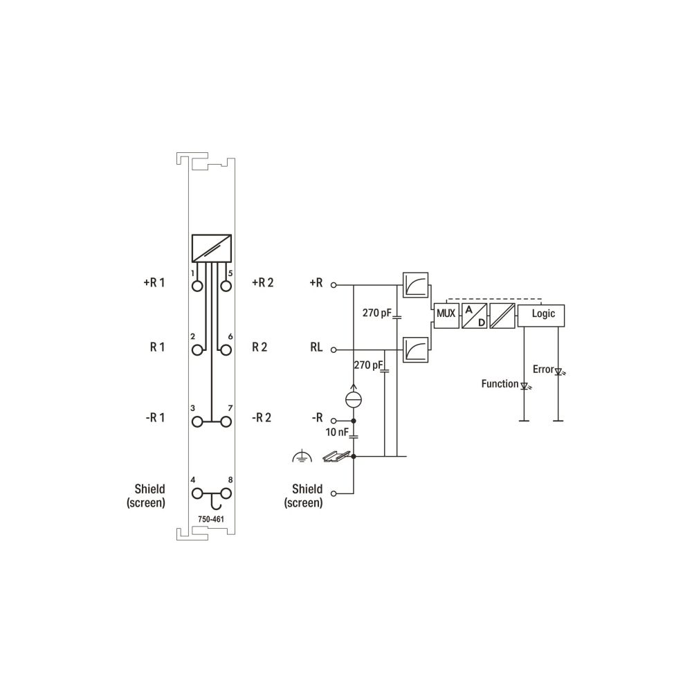 Wago Analogeingangsmodul 750-461, 2 Kanäle, 12 Bit, IP20, lichtgrau... WAGO-750-461 4045454486679 (Abb. 4)