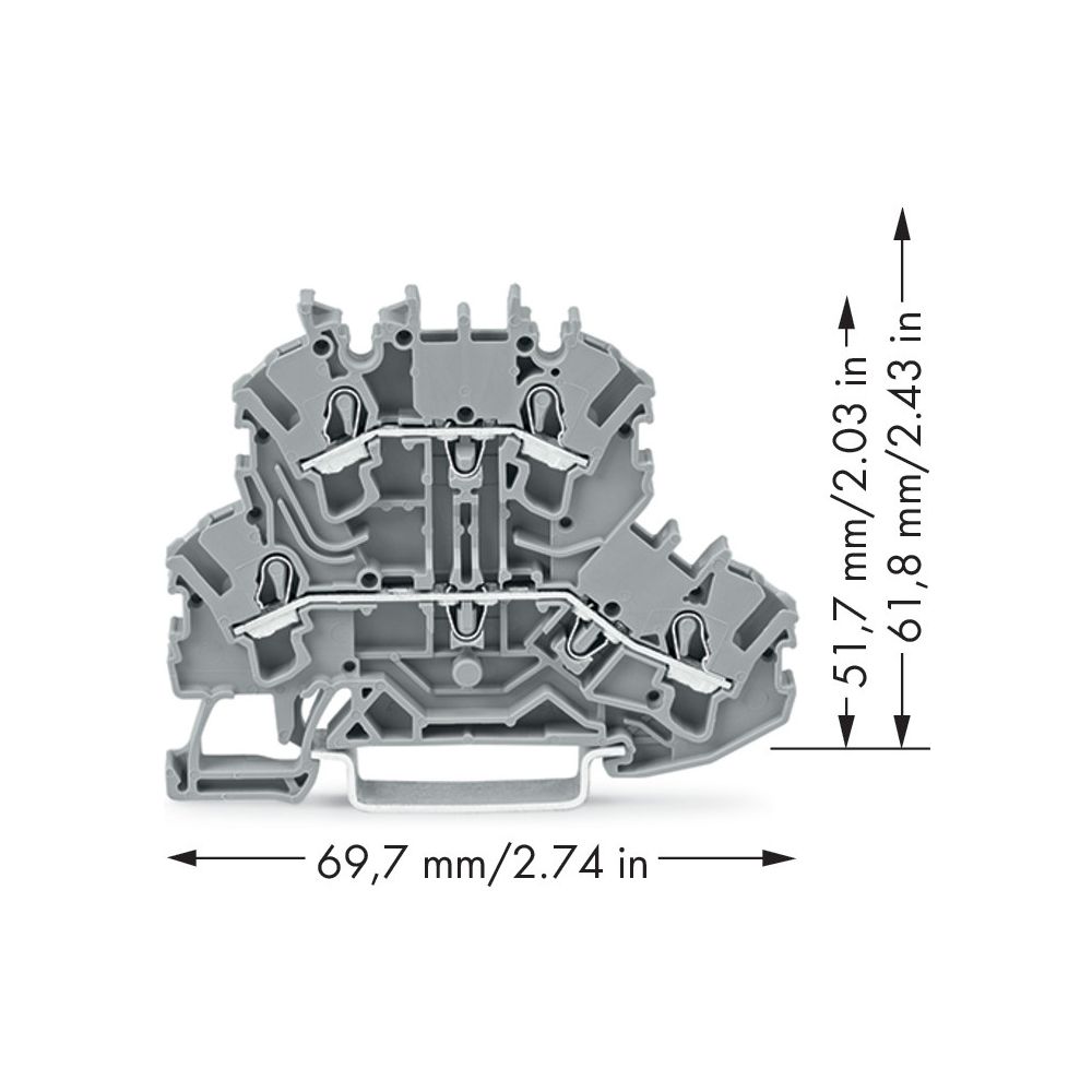 Wago Doppelstockklemme TOPJOB S 2002-2201, 500V 24A 5,2mm, Polyamid, Grau... WAGO-2002-2201 4044918753517 (Abb. 8)