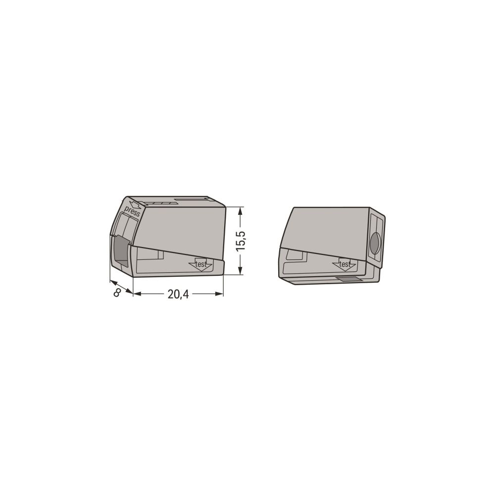 Wago Leuchtenklemme 224, 1,0-2,5 mm2, Grau, 224-101... WAGO-224-101 4044918583817 (Abb. 8)