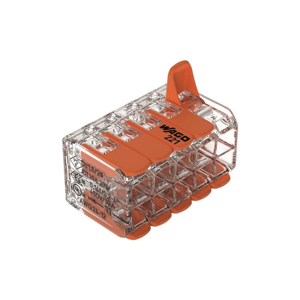 Wago Verbindungsklemme 221 221-420, 10-Leiter 0,2-4mm2, Polycarbonat, Transparent... WAGO-221-420 4066966611663 (Abb. 6)