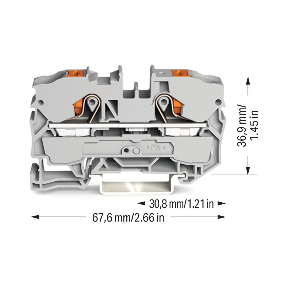Wago 2-Leiter-Durchgangsklemme TOPJOB S 2210-1201, 10mm2, Federzuganschluss, Grau... WAGO-2210-1201 4055143735698 (Abb. 8)