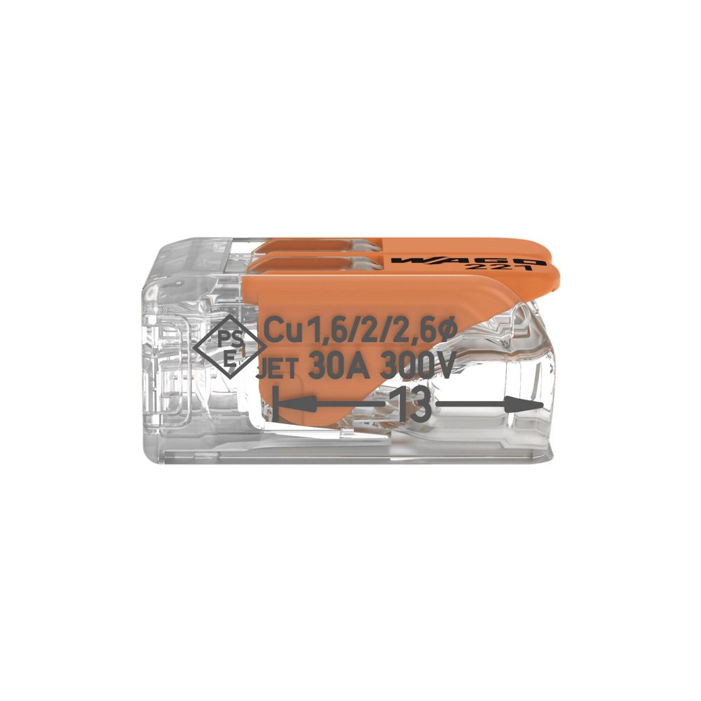 Wago Verbindungsklemme 221 221-612, 0,5-6mm2, Polycarbonat, Transparent/Orange... WAGO-221-612 4055143704168 (Abb. 4)
