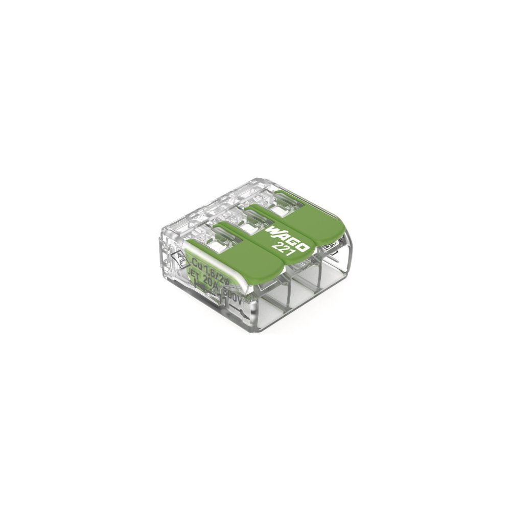 Wago Verbindungsklemme 221 221-423, 0,2-4mm2, Transparent/Grün... WAGO-221-423 4066966345438 (Abb. 4)