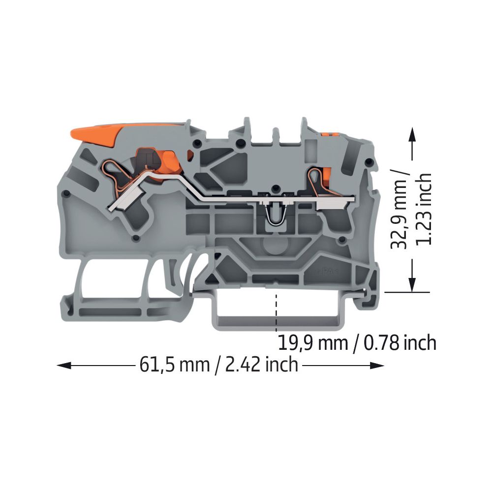 Wago 2-Leiter-Durchgangsklemme TOPJOB S 2102-5201, 2,5mm2, Polyamid, Grau... WAGO-2102-5201 4055143741842 (Abb. 10)