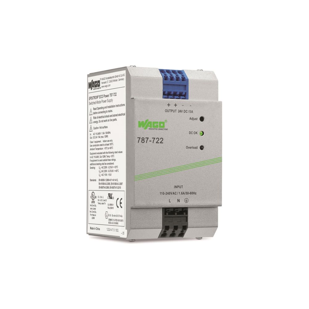 Wago Stromversorgung Eco 787-722, 120W 24V 5A, Federzuganschluss, Metallgehäuse... WAGO-787-722 4045454908188 (Abb. 5)