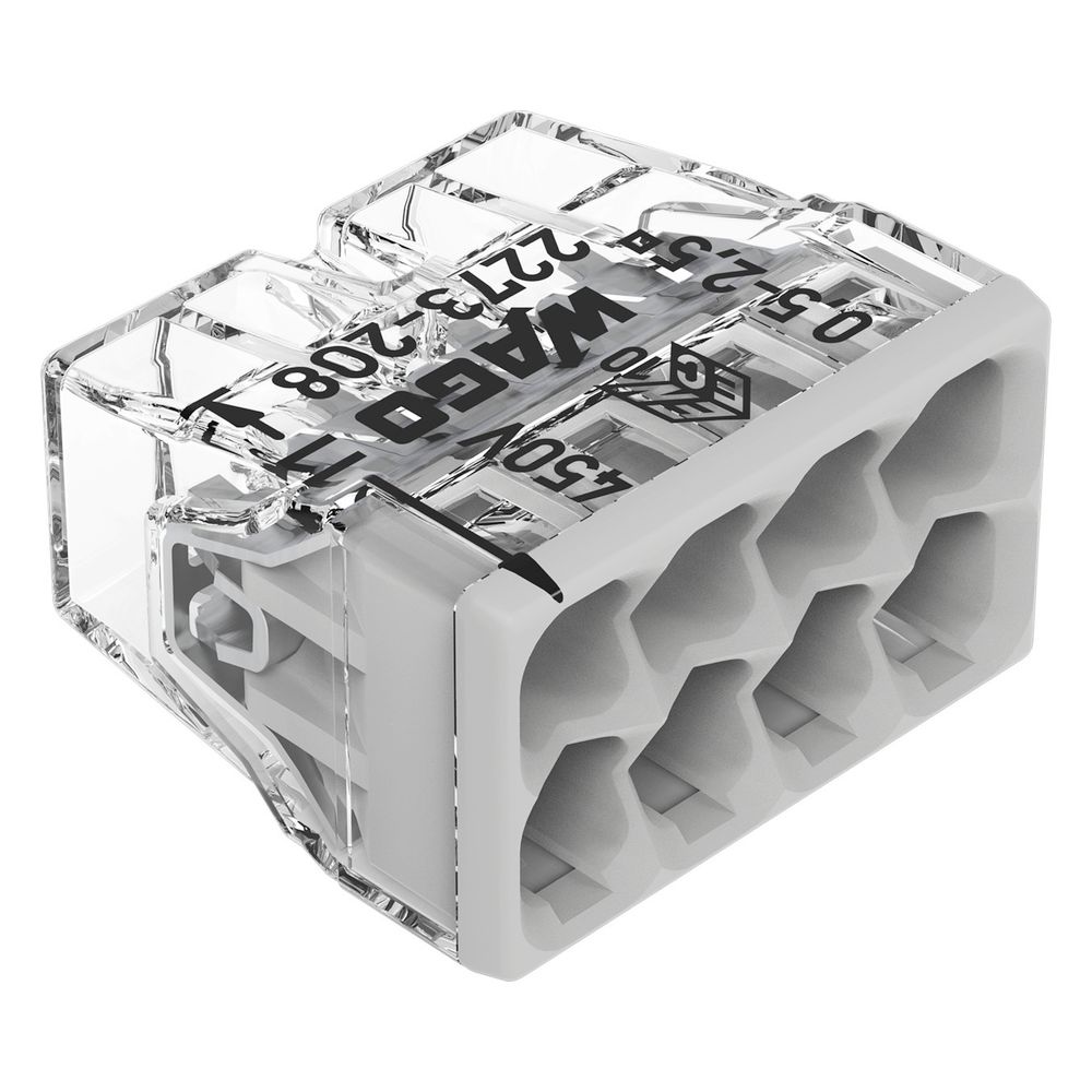 Wago Verbindungsdosenklemme 2273-208, 8-Leiter 0,5-2,5mm2, 450V 24A, Transparent/Grau... WAGO-2273-208 4050821027881 (Abb. 19)
