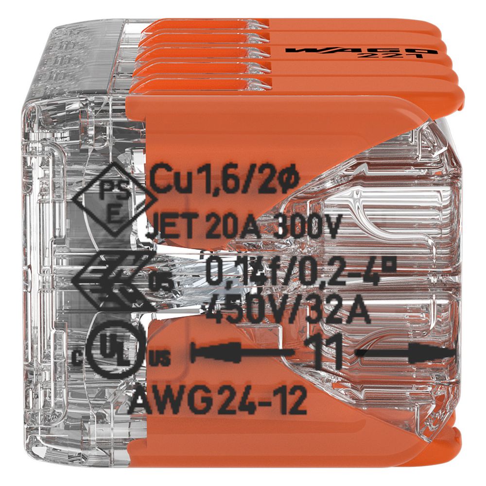 Wago Verbindungsklemme 221 221-420, 10-Leiter 0,2-4mm2, Polycarbonat, Transparent... WAGO-221-420 4066966611663 (Abb. 16)