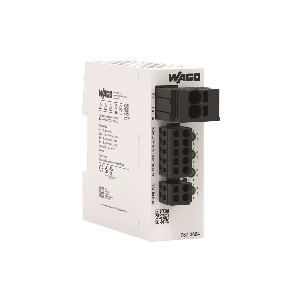 Wago Elektronischer Schutzschalter 787-3664, 4-kanalig 1-10A, 95x32x117,5mm... WAGO-787-3664 4066966493764 (Abb. 8)