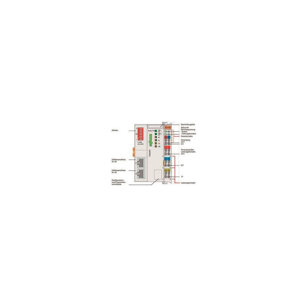 Wago Controller Modbus TCP 750-891, 2 x ETHERNET, 100x61,5x100mm, Polycarbonat/Polyamid ... WAGO-750-891 4055143821513 (Abb. 10)